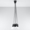 Luminária Suspensa DIEGO Preto IP20 Cabo Ajustável 5x E27 Sem Lâmpada - SOL-SL.0574 - 8445152078408