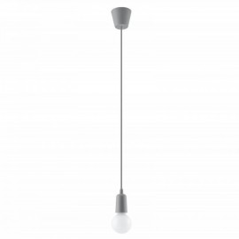 Luminária Suspensa DIEGO Cinzento IP20 Cabo Ajustável 1x E27 Sem Lâmpada - SOL-SL.0575 - 8445152078323