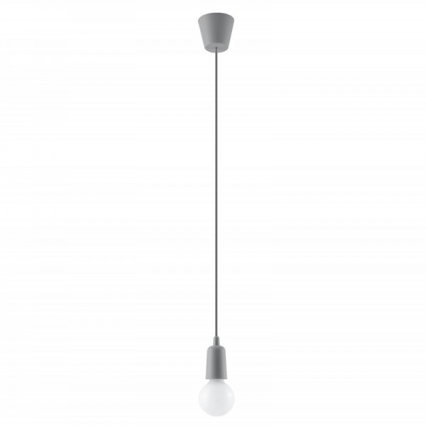 Luminária Suspensa DIEGO Cinzento IP20 Cabo Ajustável 1x E27 Sem Lâmpada - SOL-SL.0575 - 8445152078323