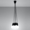 Luminária Suspensa DIEGO Preto IP20 Cabo Ajustável 5x E27 Sem Lâmpada - SOL-SL.0574 - 8445152078408