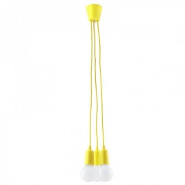 Luminária Suspensa DIEGO Amarelo IP20 Cabo Ajustável 3x E27 Sem Lâmpada - SOL-SL.0579 - 8445152078279