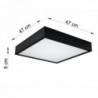 Luminária de Teto CANTE Preto IP20 LED 36W 3000Lm Branco Quente - SOL-SL.0607 - 8445152079870