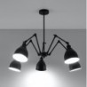 Luminária de Teto STARK SHADE Preto/Branco IP20 5x E-27 Sem Lâmpada - SOL-SL.0615 - 8445152081507