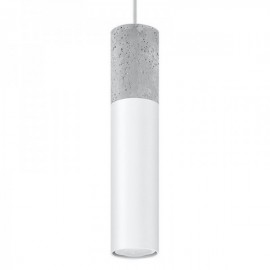 Luminária Suspensa BORGIO Cinzento/Branco IP20 1x GU10 Sem Lâmpada - SOL-SL.0647 - 8445152078088