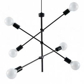 Luminária Suspensa CONCEPT Preto IP20 6x E27 Sem Lâmpada - SOL-SL.0713 - 8445152078224